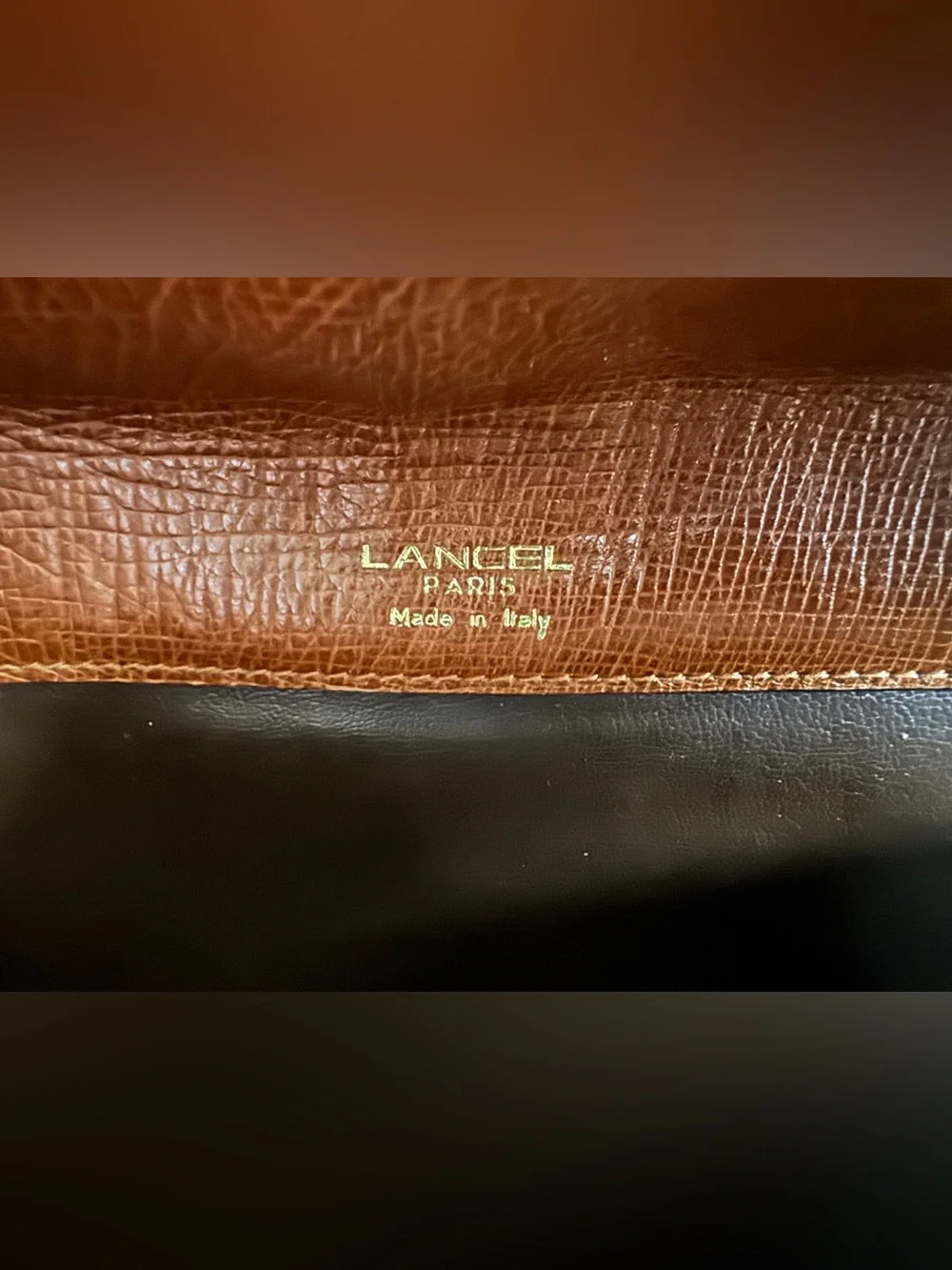 Vintage Lancel Leather Envelope Folder.